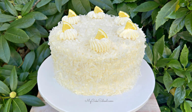 Lemon Coconut Cake- Doctored Box Mix Recipe