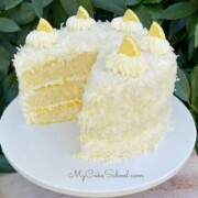 Lemon Coconut Cake, Sliced