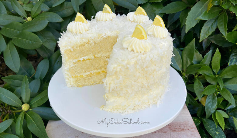 Lemon Coconut Cake, Sliced