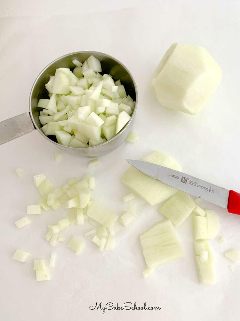 Finely Chopped Apples for Cake