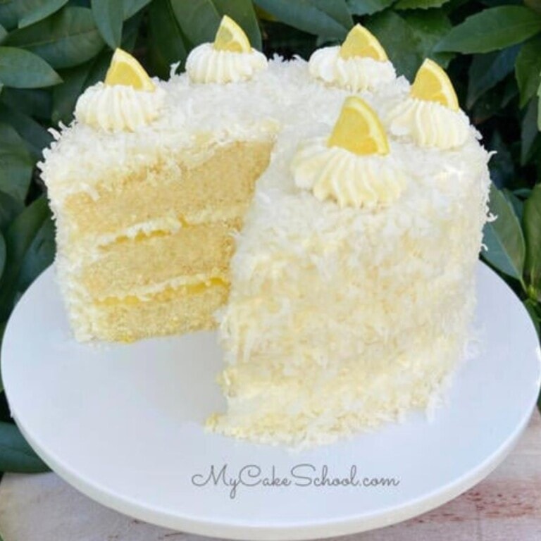 Lemon Coconut Cake (Doctored Cake Mix)