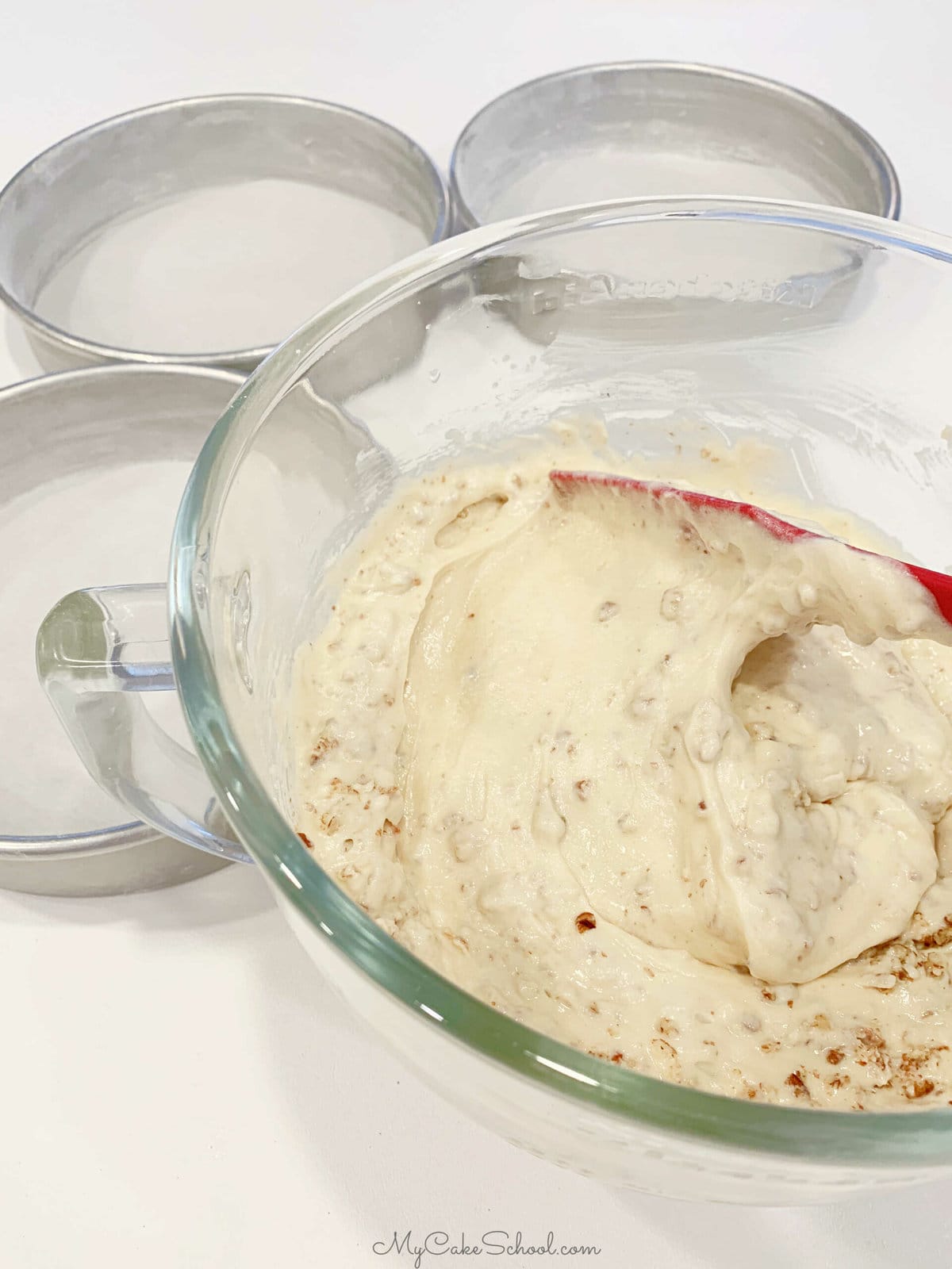 Folding the Chopped Pecans into Cake Batter