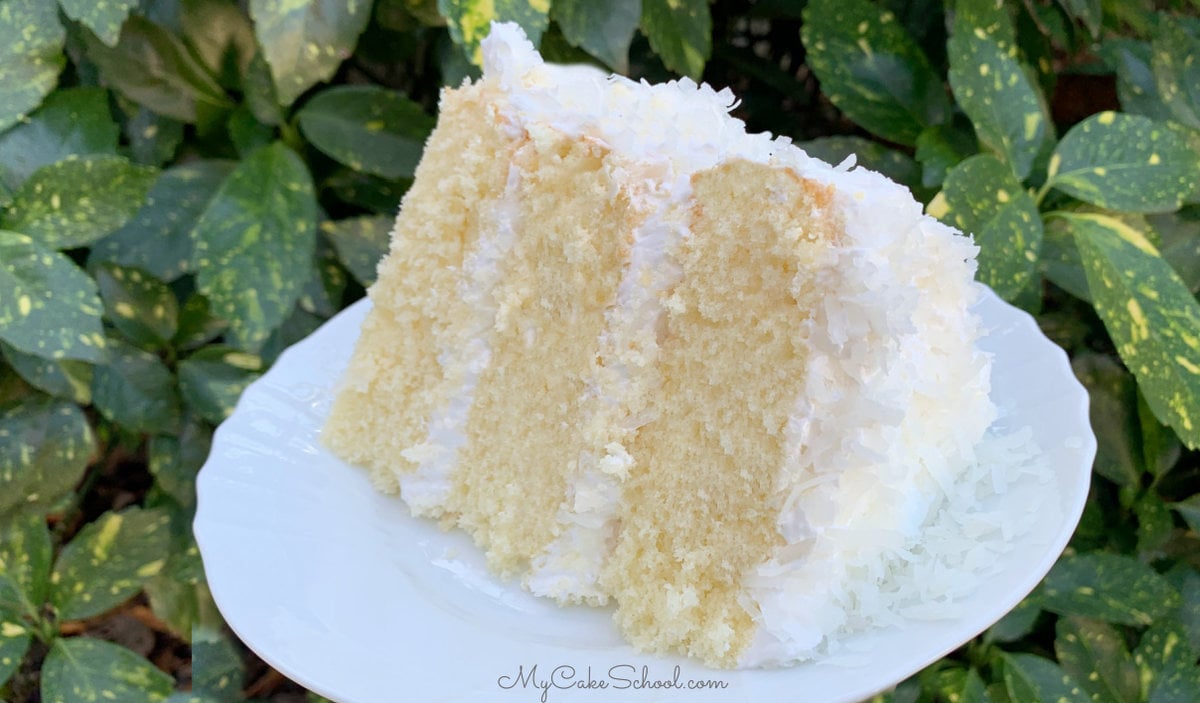 Slice of Coconut Velvet Cake