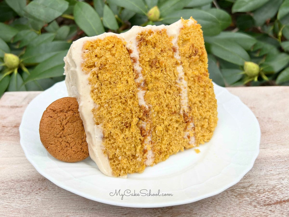 Slice of Pumpkin Gingersnap Cake