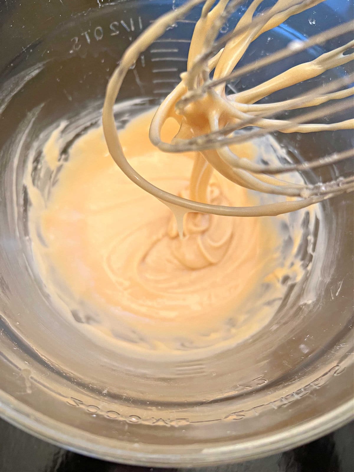 Freshly Made Caramel Icing in Bowl