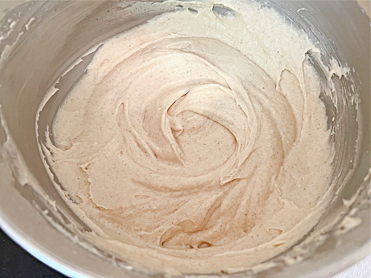 Bowl of Eggnog Pound Cake Batter