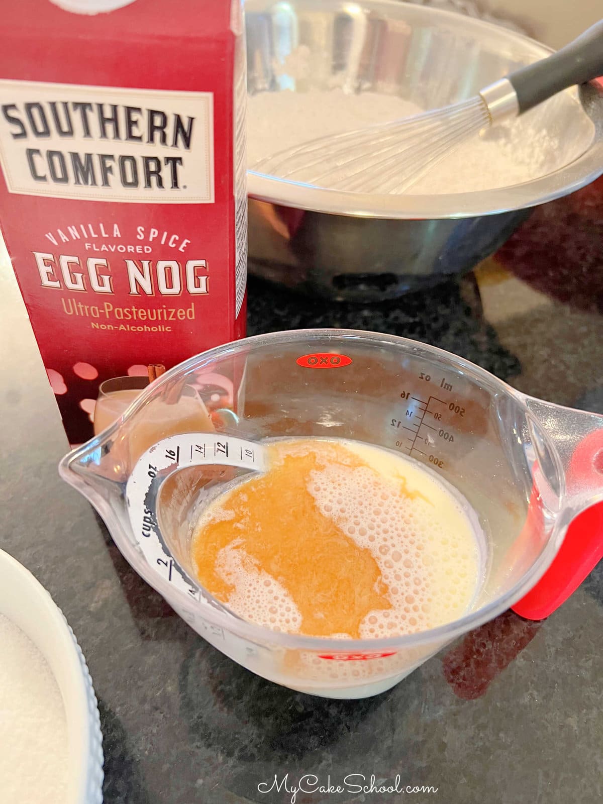 Ingredients (eggnog, vanilla)