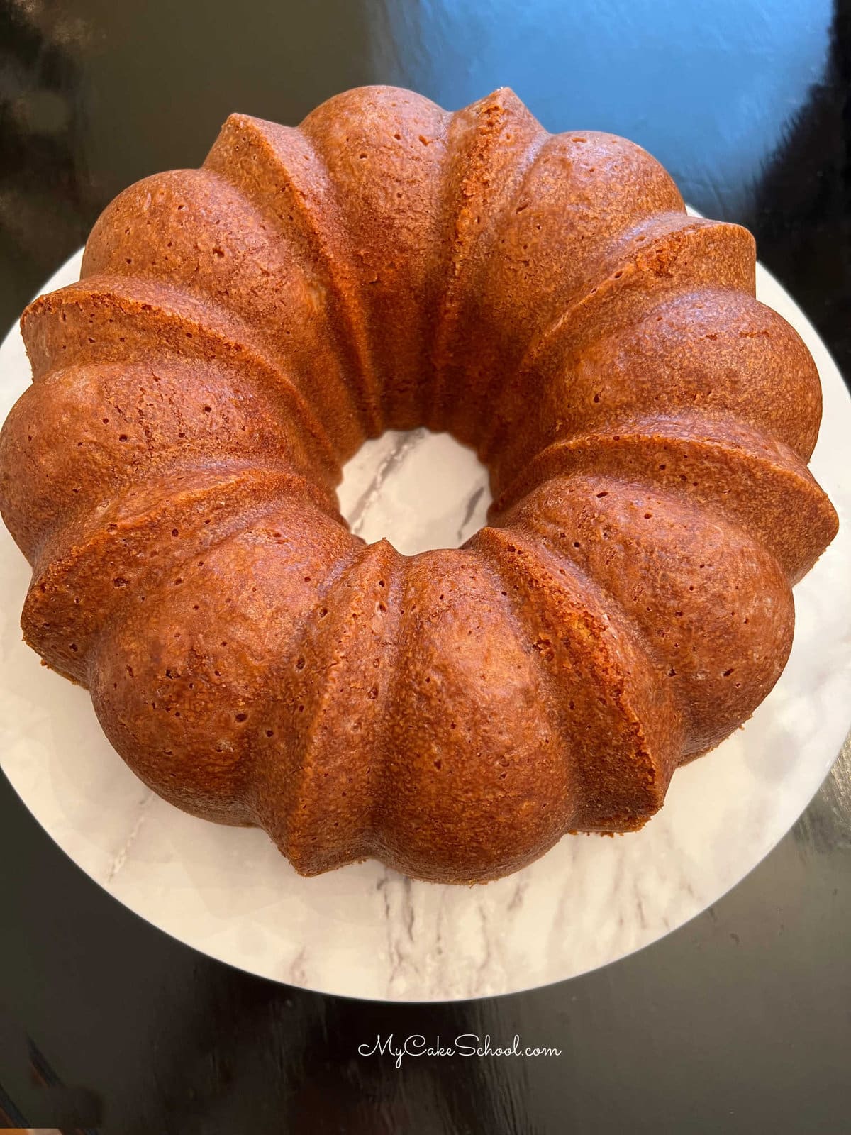 Gingerbread Pound Cake on Pedestal