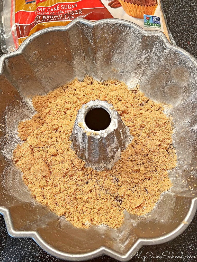 Brown Sugar in bottom of bundt pan (on top of melted butter)
