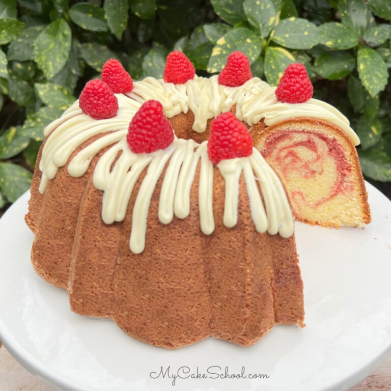 White Chocolate Raspberry Pound Cake