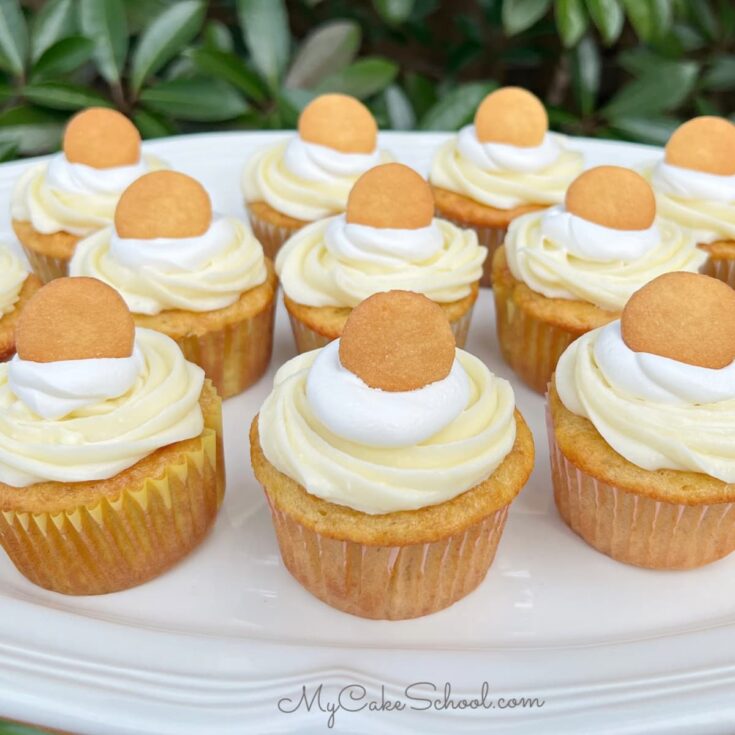 Platter of Banana Pudding Cupcakes