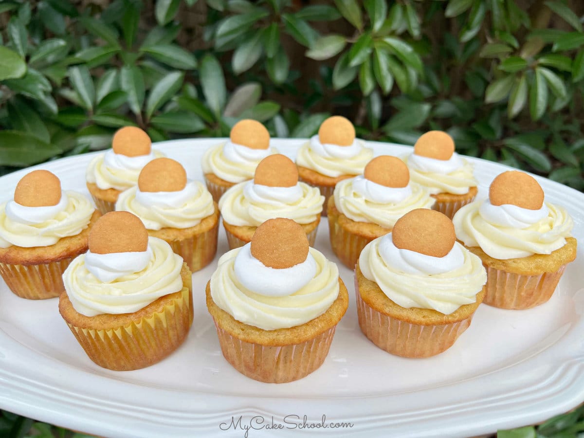 Platter of Banana Cupcakes