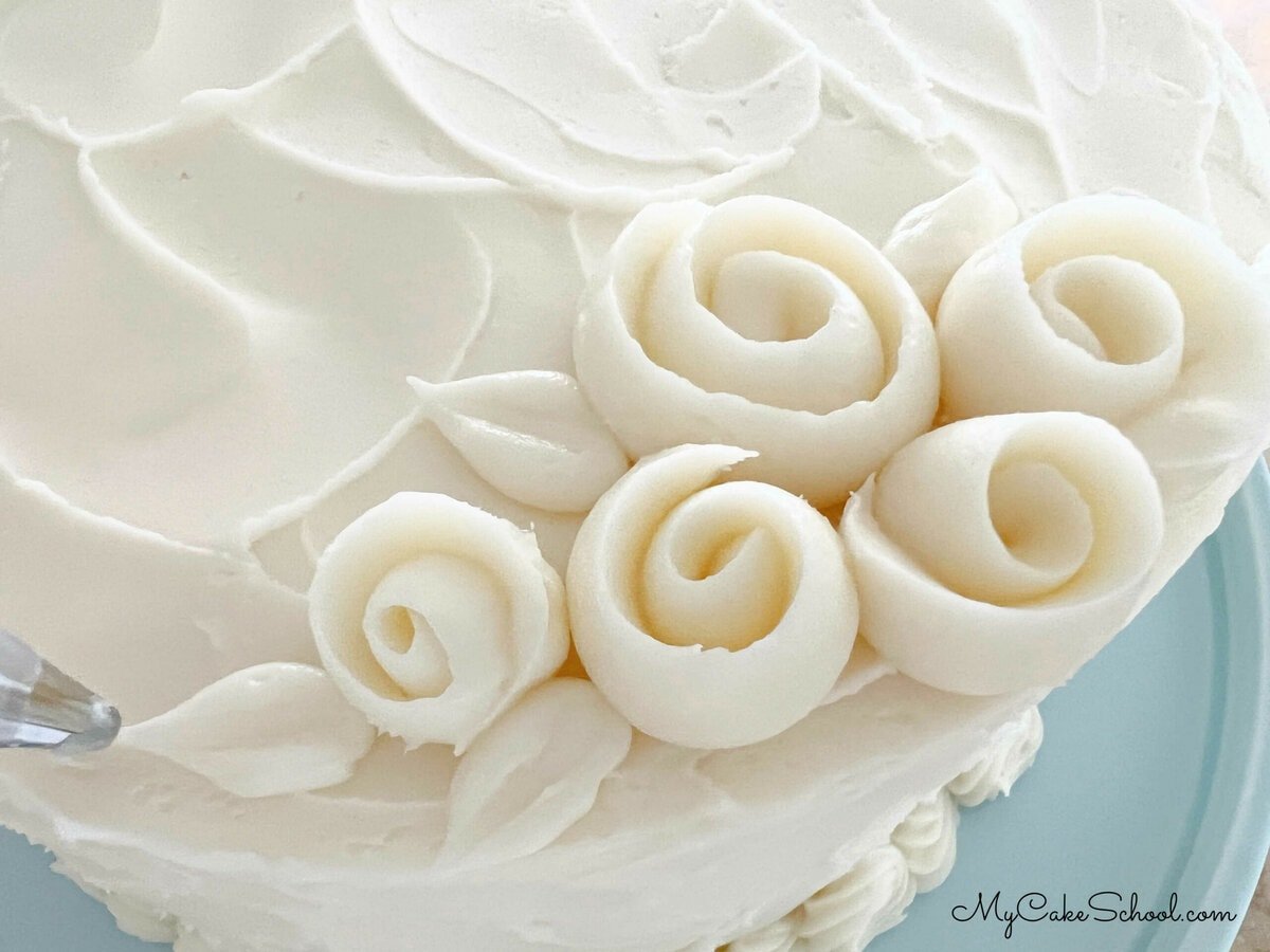 Closeup of Buttercream Roses