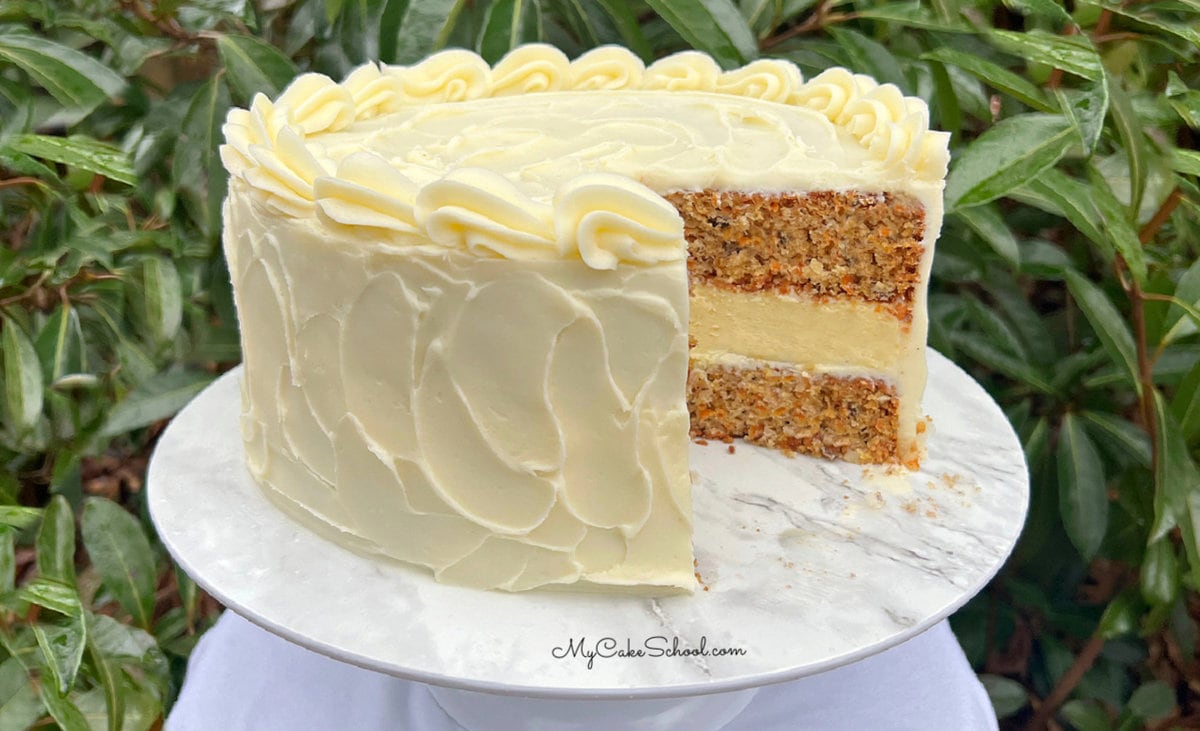 Sliced Carrot Cheesecake Cake