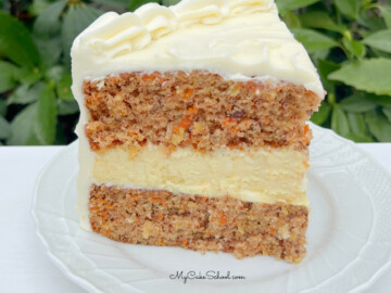 Slice of Carrot Cheesecake Cake