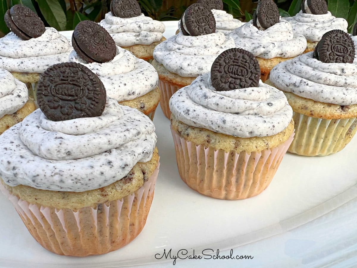 Oreo Cupcakes on a platter