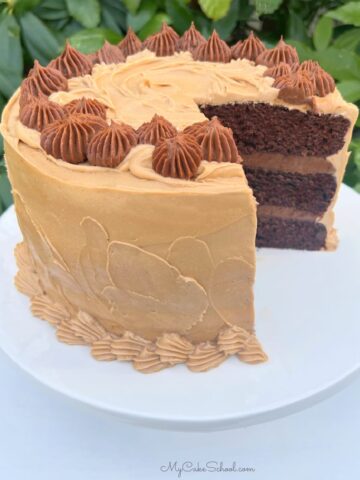 Mocha Cake on pedestal