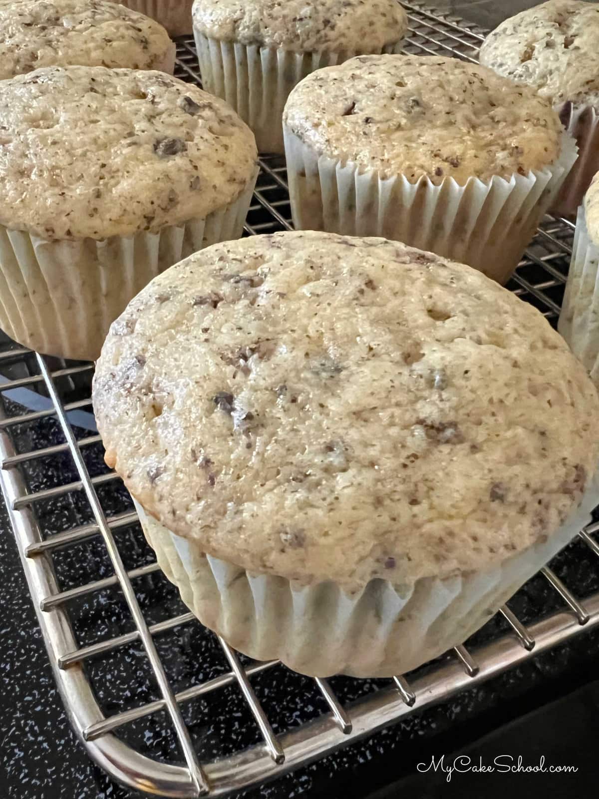 Oreo Cupcakes on Baking Rack