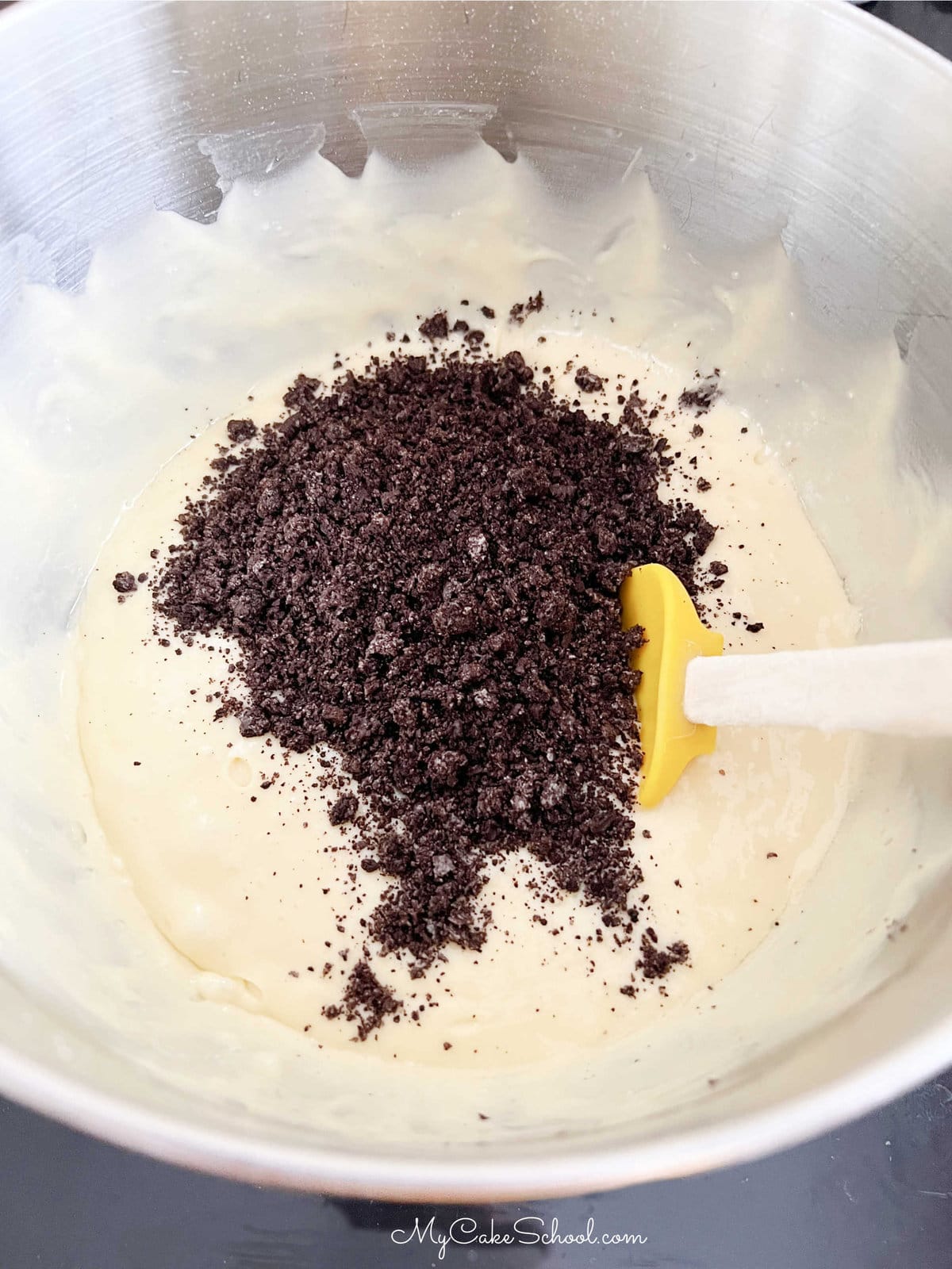 Cake Batter with Crushed Oreos