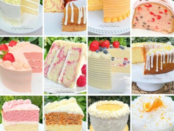 Collage of Cake Recipes with Fruit