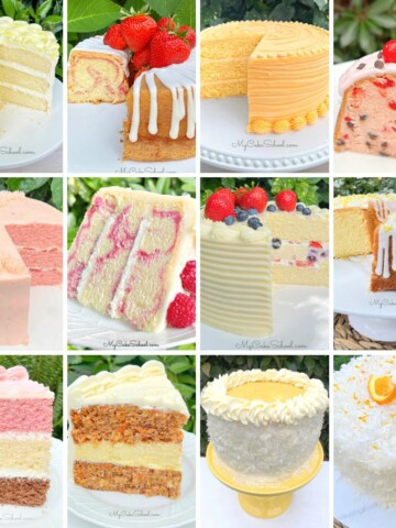 Collage of Cake Recipes with Fruit