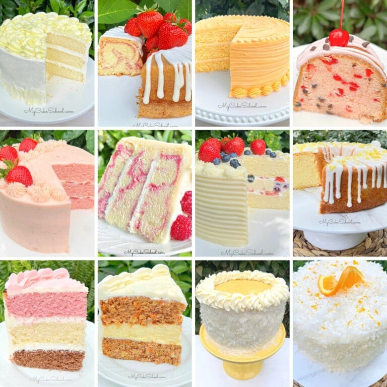 Collage of Cake Recipes with Fruit