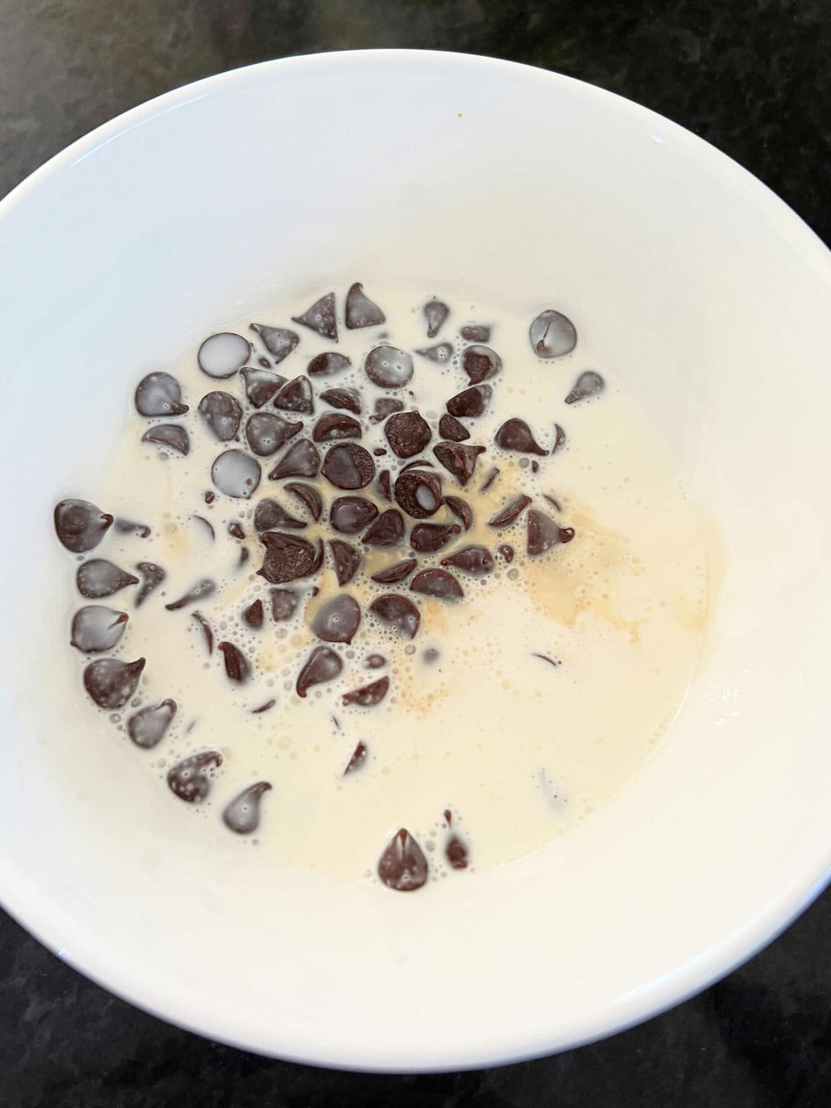 Bowl ingredients for ganache