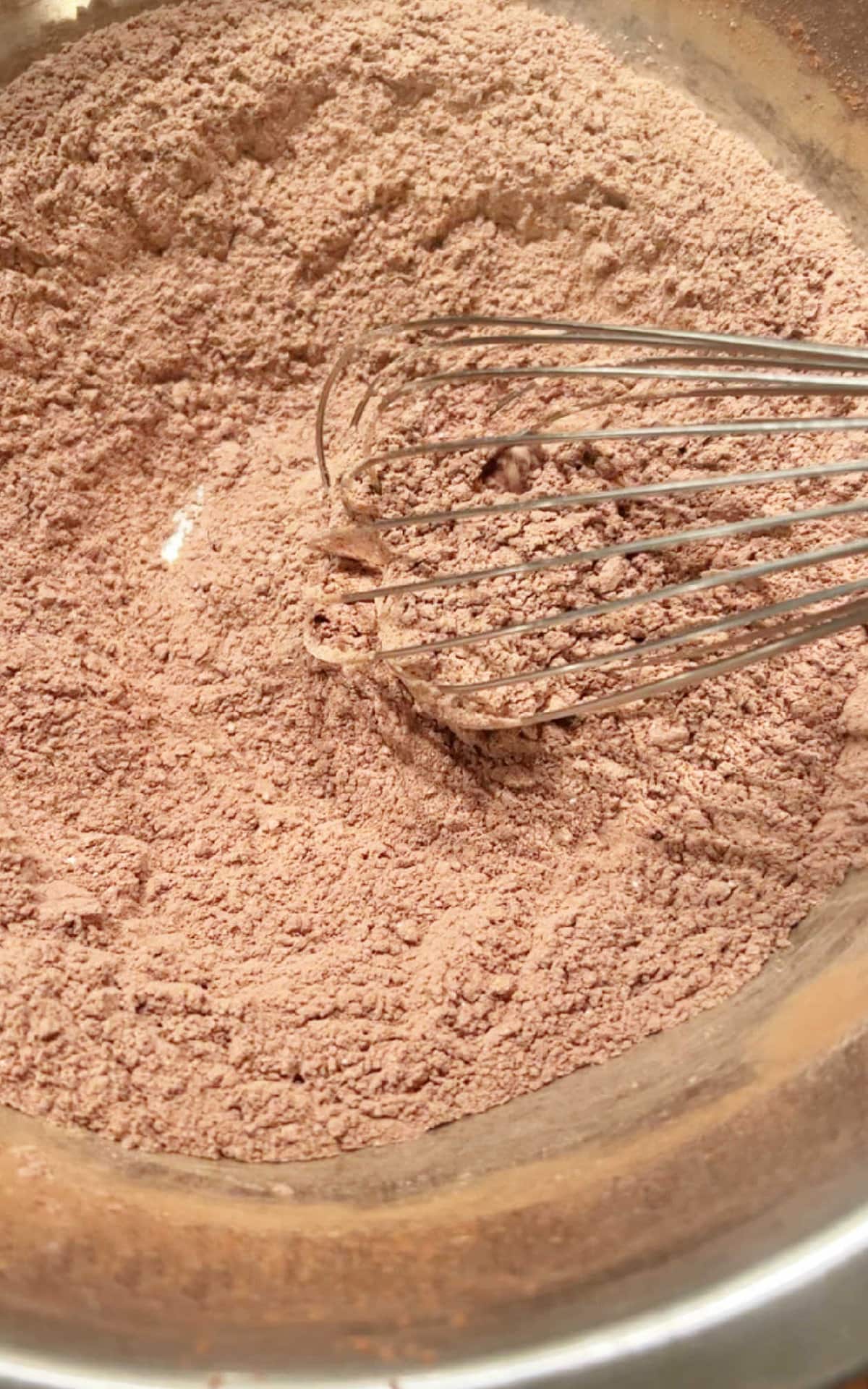 Bowl of dry ingredients for Irish Cream Cake