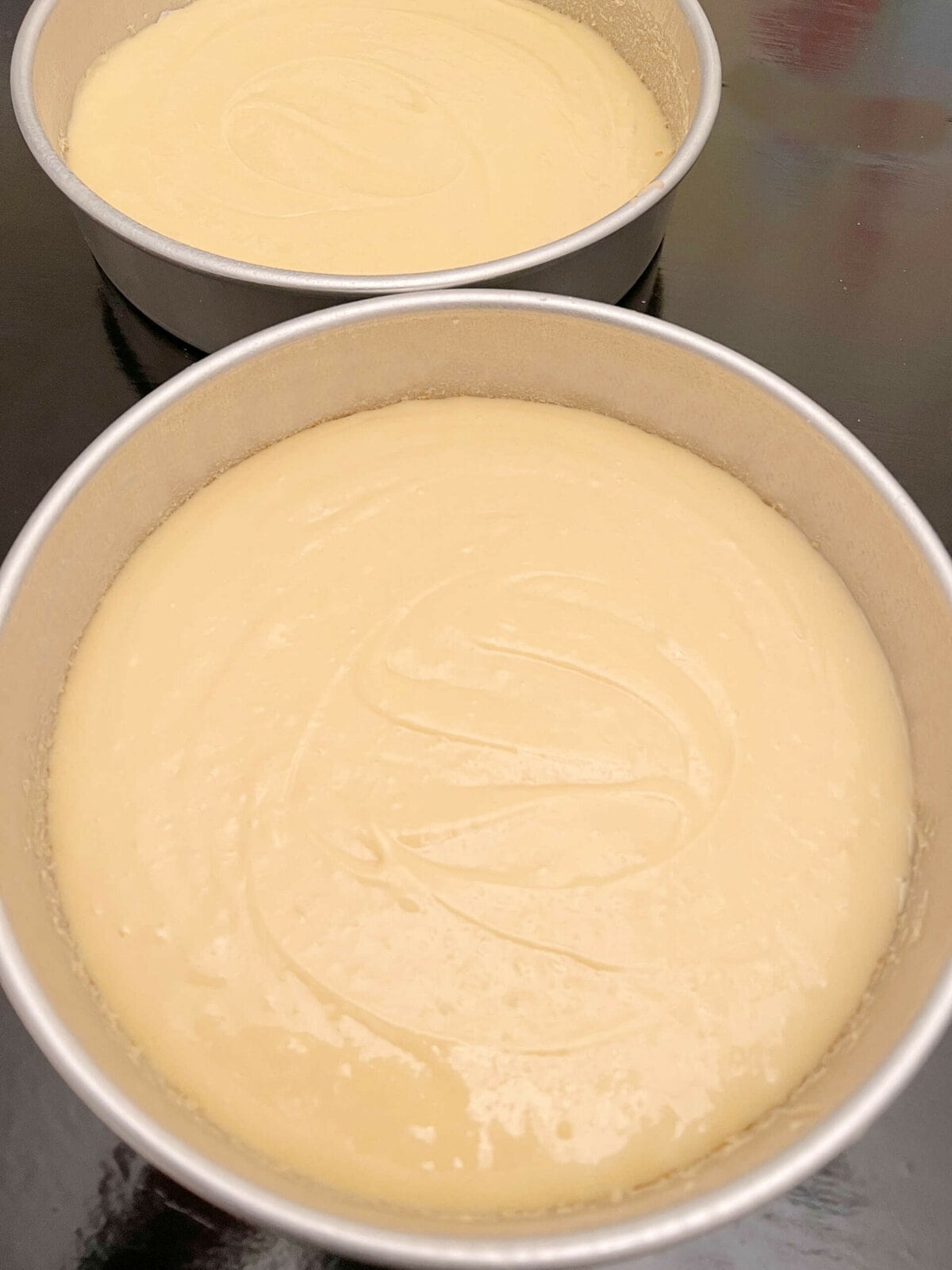 Cake Batter in Pans