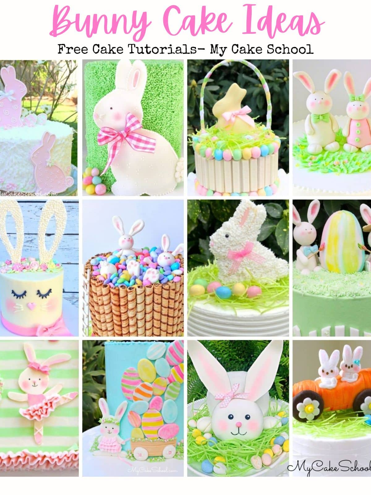 Collage of Bunny Cake Ideas