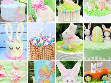 Collage of bunny cake ideas