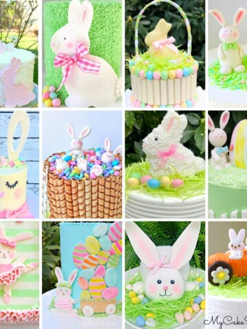 Collage of bunny cake ideas