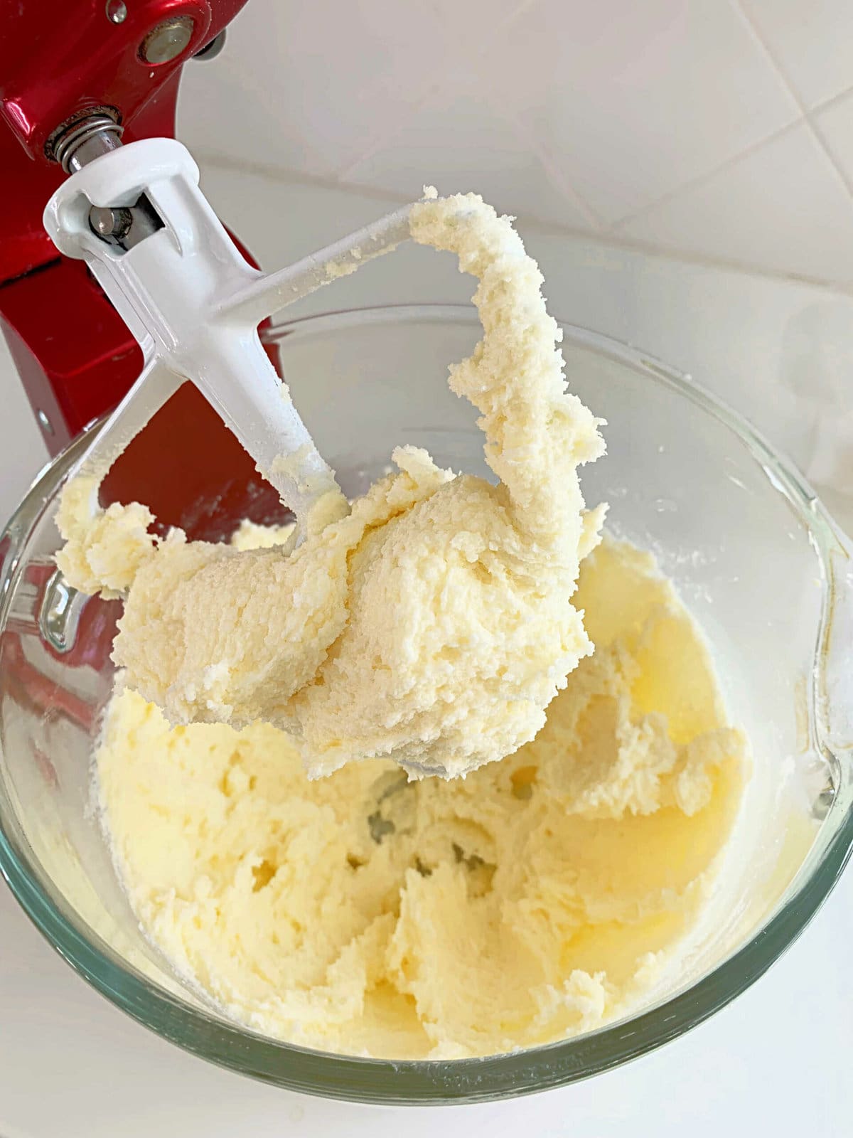 Butter and Sugar Mixture in Mixing Bowl
