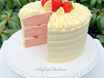 Sliced Strawberry Lemonade Cake