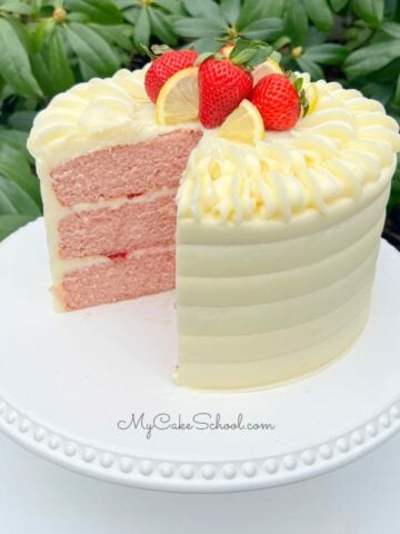 Sliced Strawberry Lemonade Cake