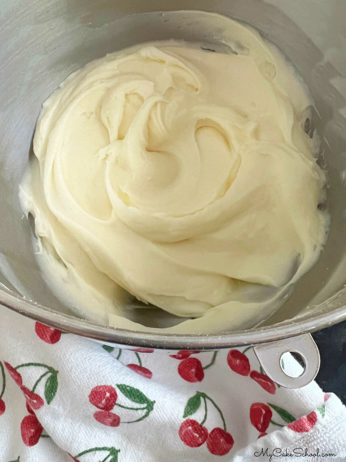 Mixing bowl of cream cheese frosting
