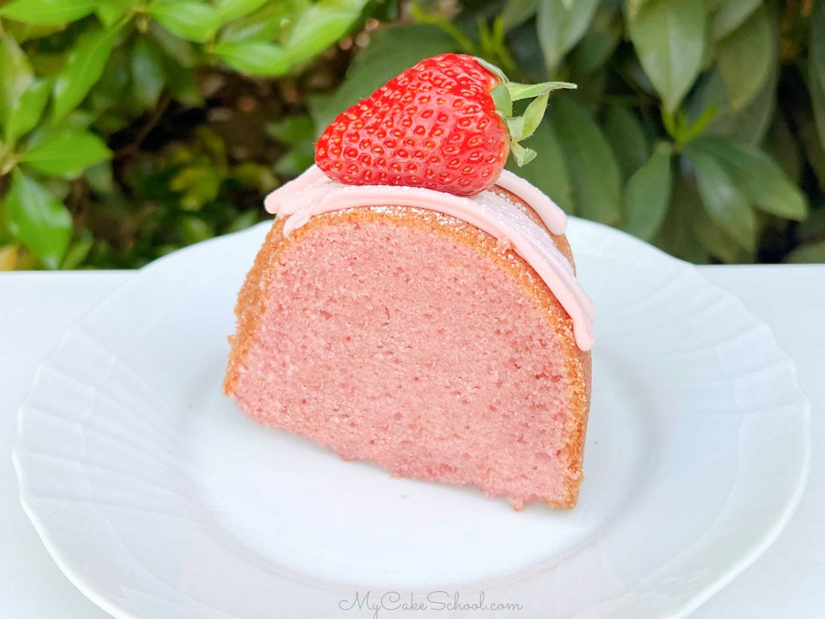 Slice of Strawberry Bundt Cake