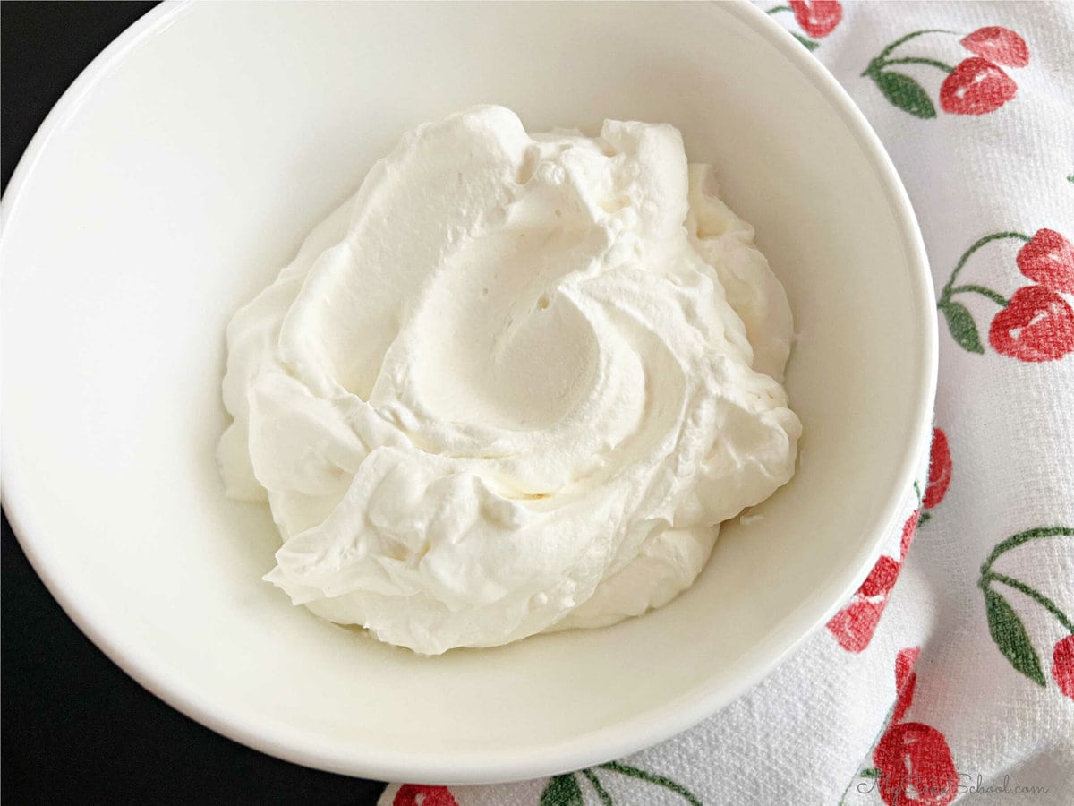 Bowl of whipped cream