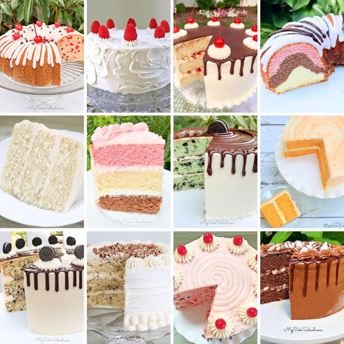 Collage of our favorite ice cream inspired cakes