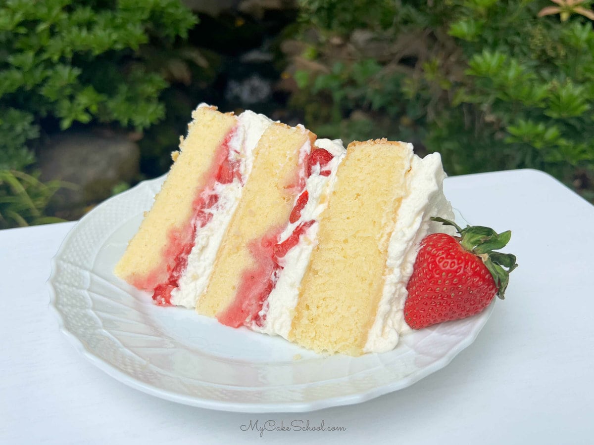 Sliced of Strawberry Shortcake Cake