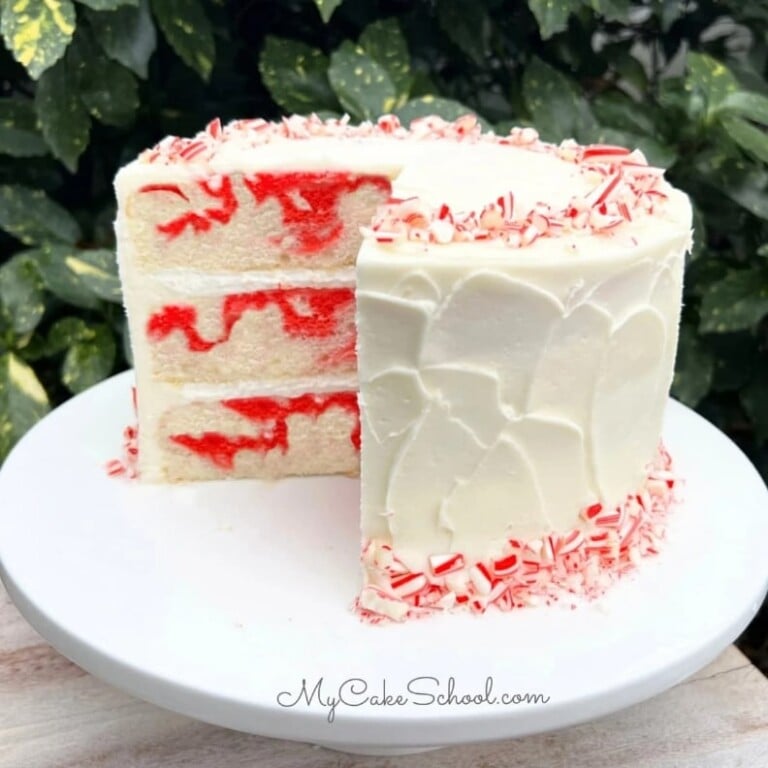 Lemon Cream Cake on a glass pedestal