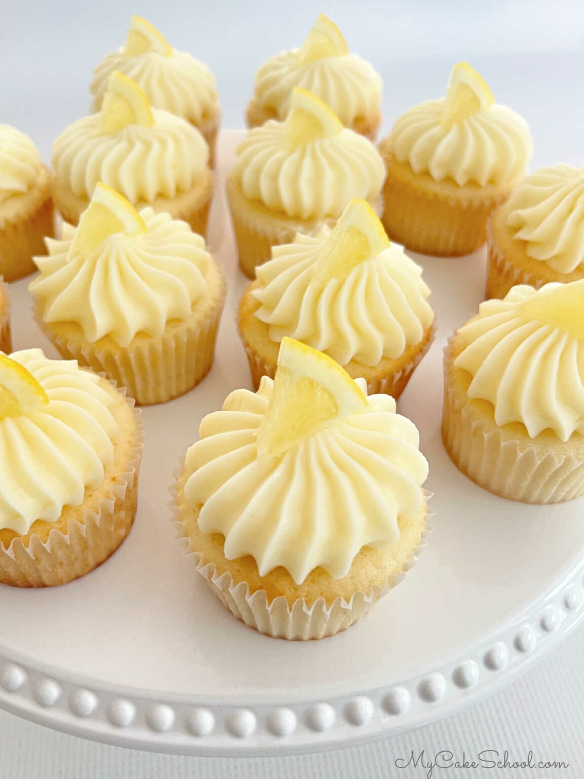 Lemon Cupcakes with Lemon Cream Cheese Frosting My Cake School