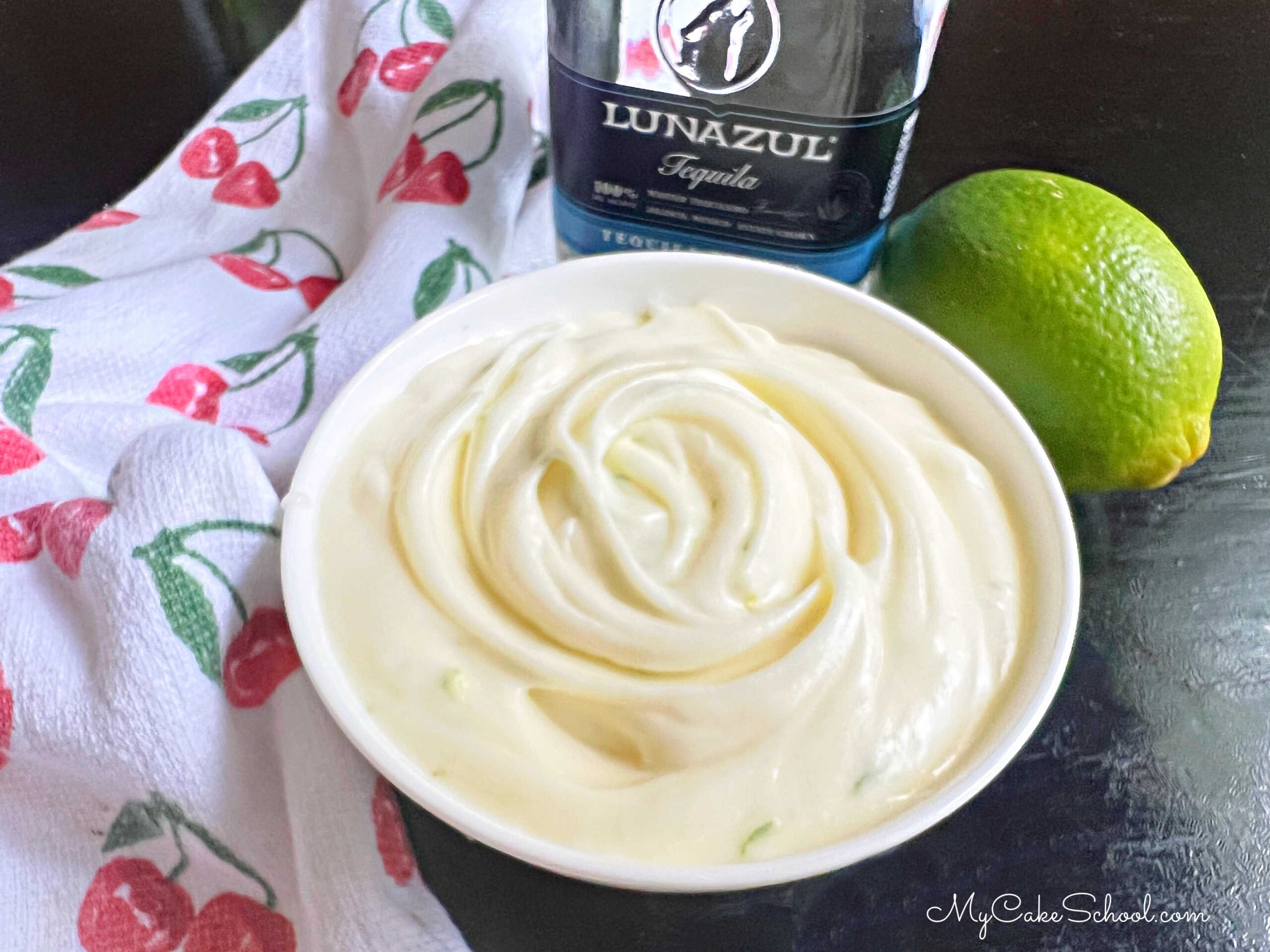 Bowl of Tequila Cream Cheese Frosting