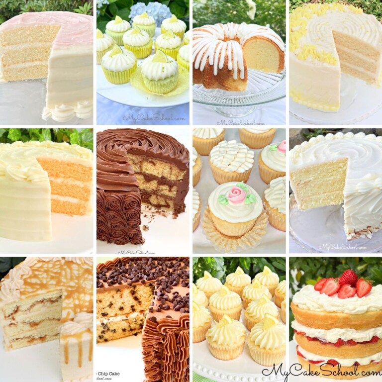Collage of favorite cakes with buttermilk