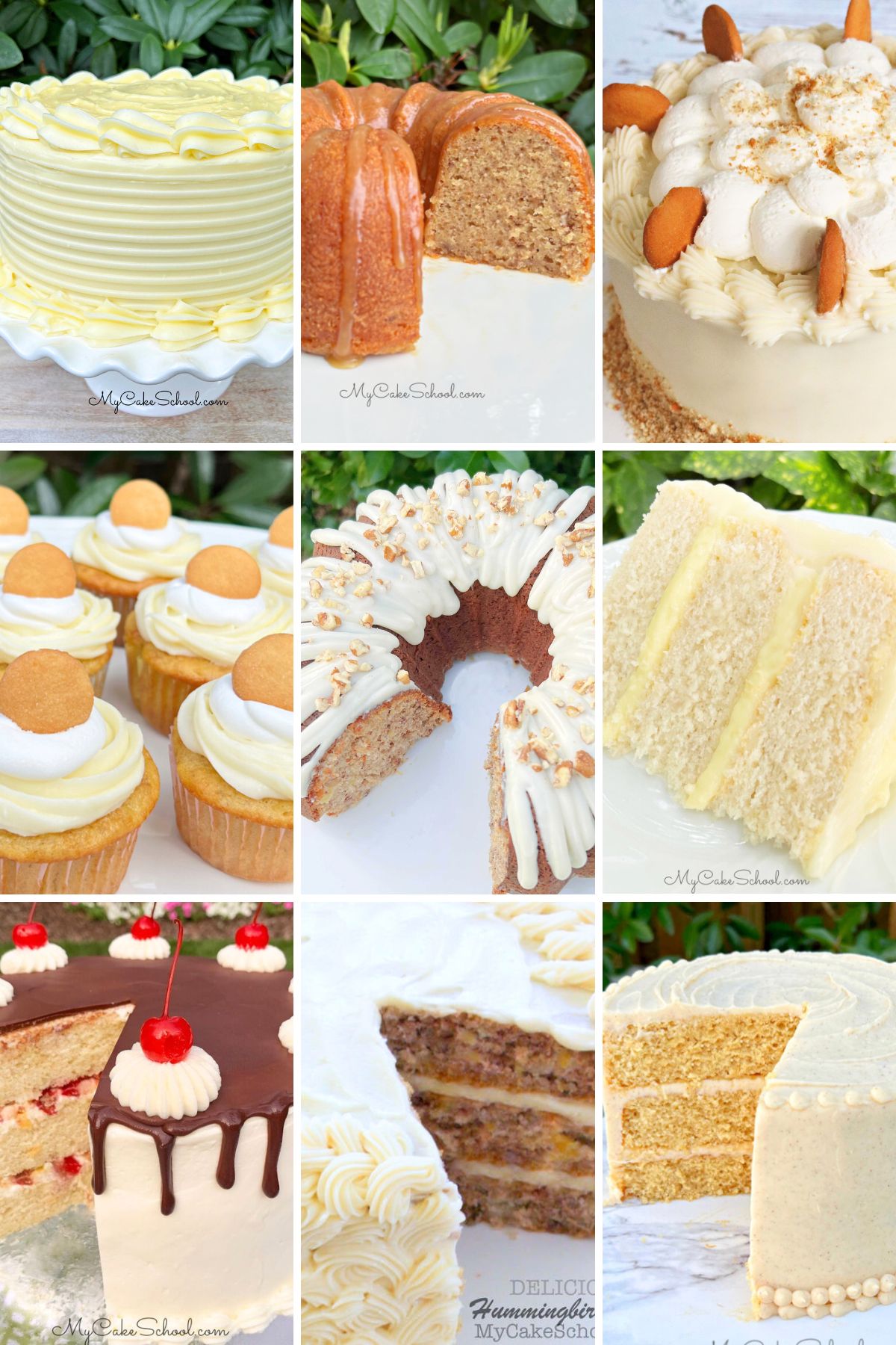 Collage of our best banana cakes!