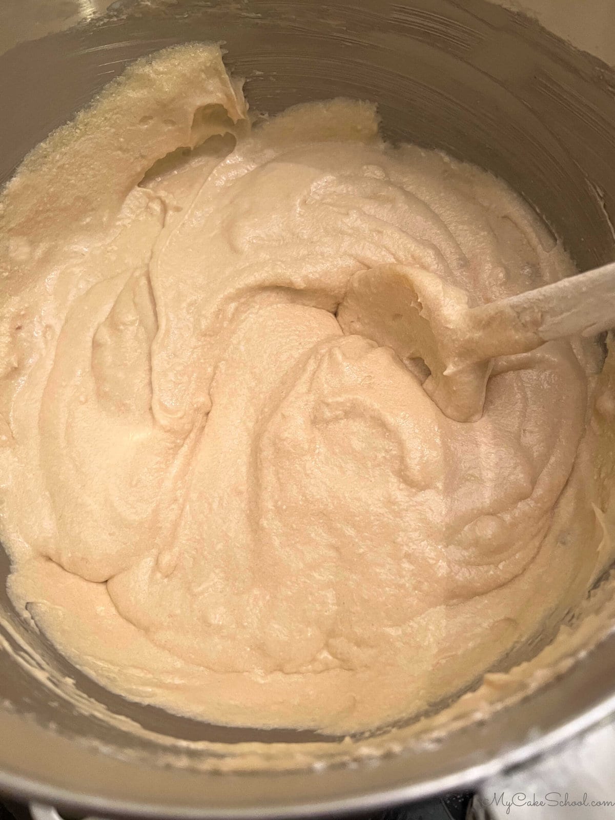 Mixing bowl of Maple Pound Cake Batter.