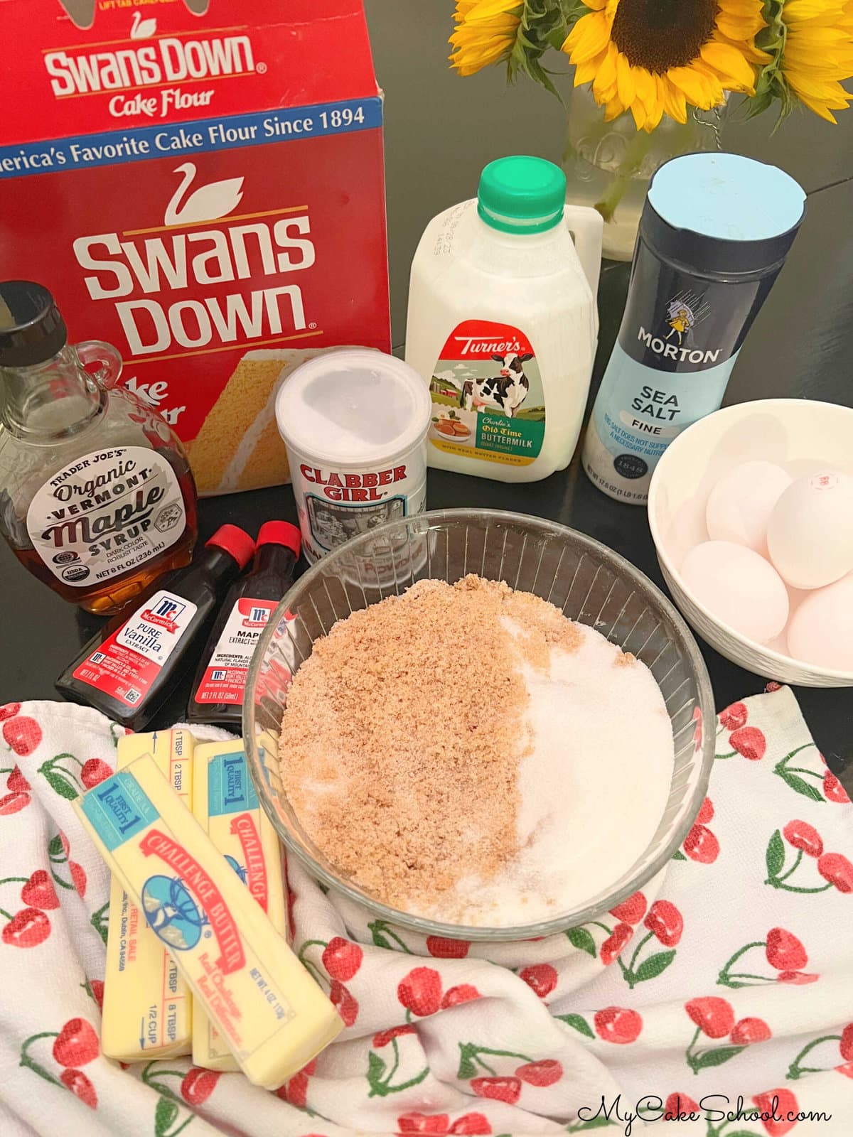 Ingredients for Maple Pound Cake