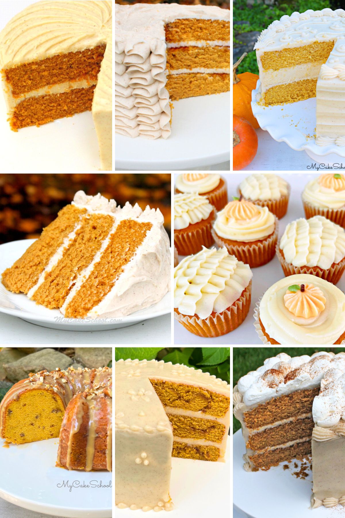 Pumpkin Cake Recipes photo grid.