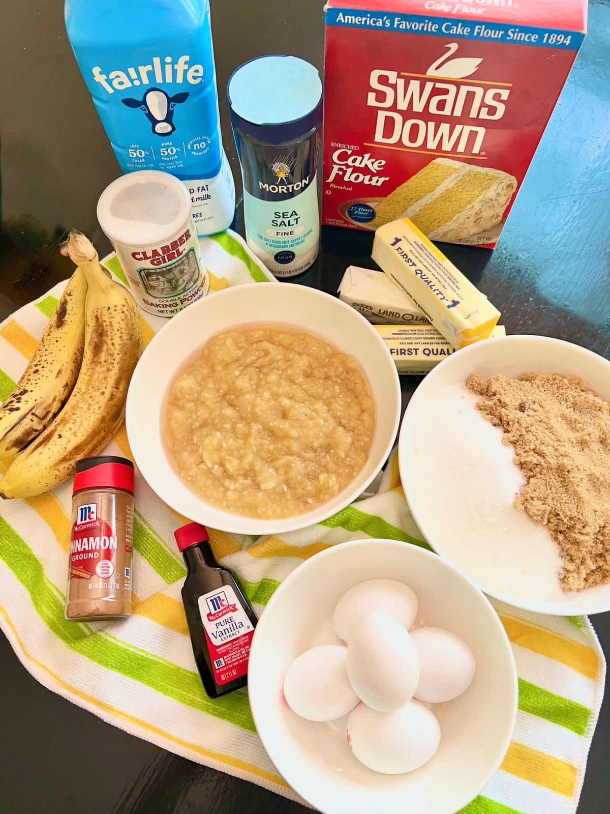 Banana Pound Cake Ingredients.