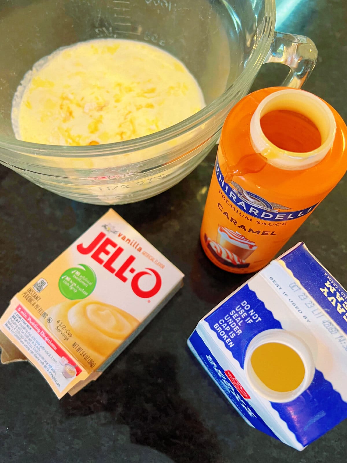 Ingredients for Caramel Cream Filling.